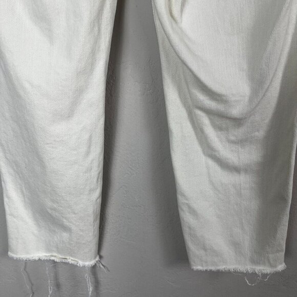 Love,‎ Bonito Aurelie High Rise Straight Crop Jeans Size 24 Ivory Cream Raw Hem - Picture 9 of 13